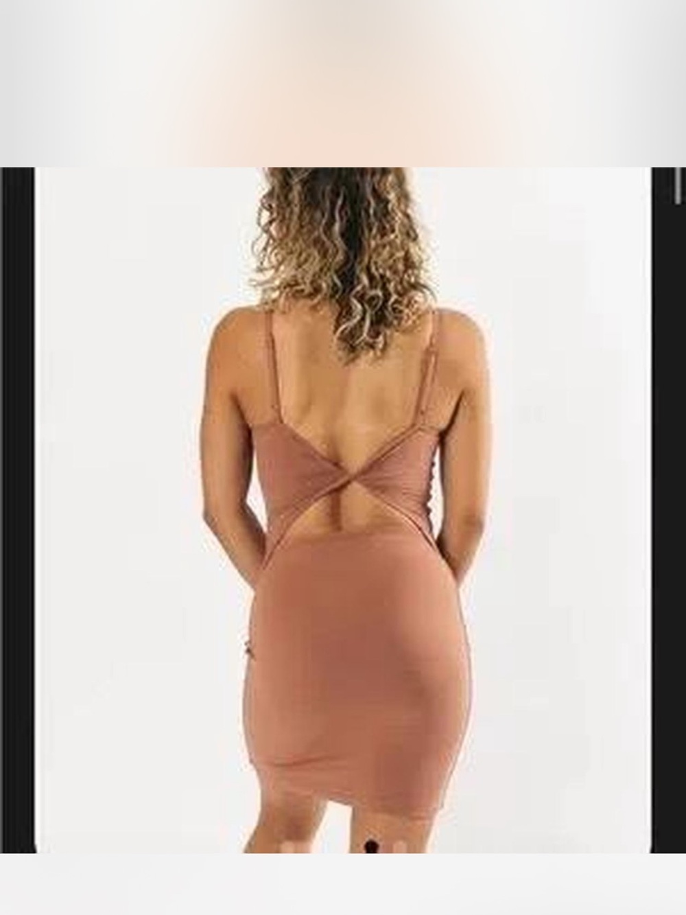 Alphalete Backless Twist Bodycon Dress in Dusty Rose